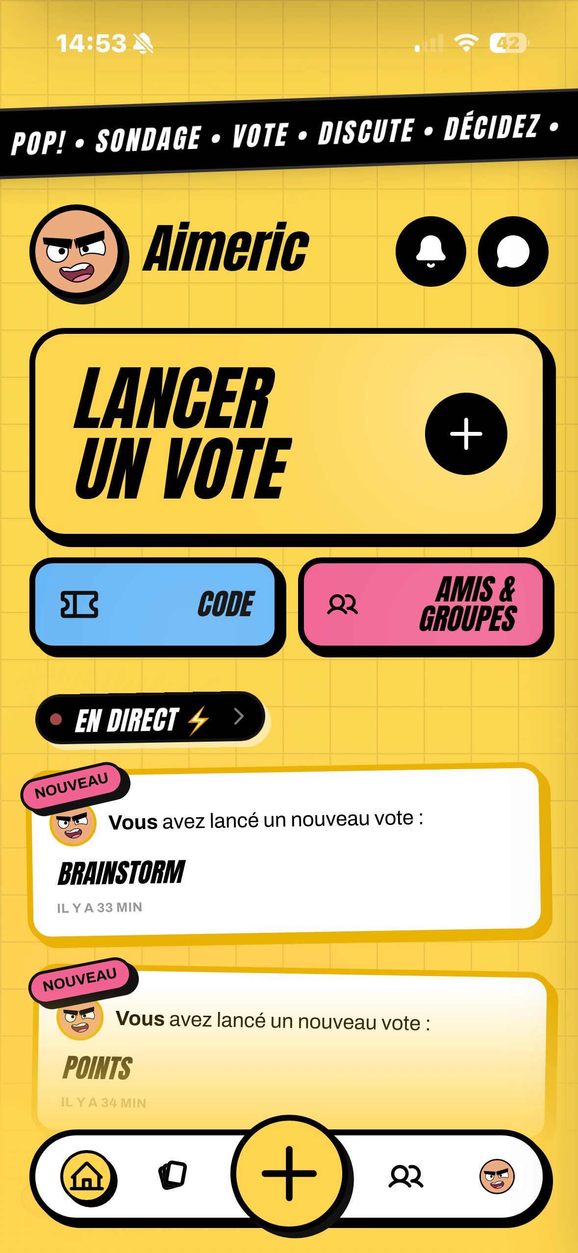 Écran d'accueil